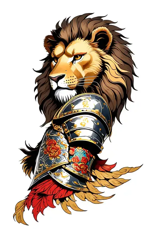 Roman Armor Sleeve With Lion Head