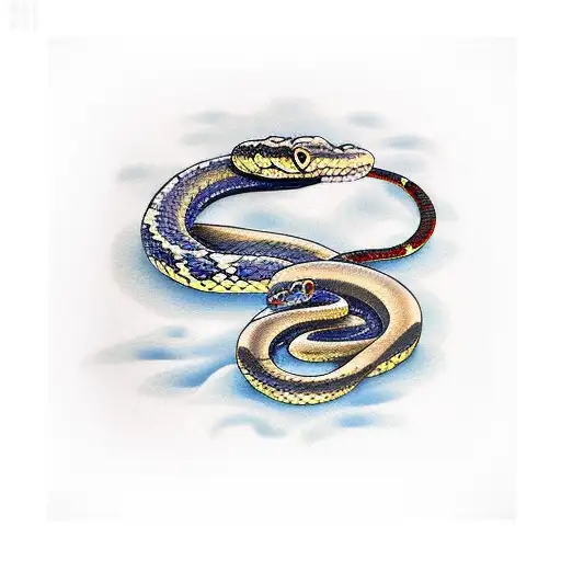 Snake Wrapped Around Arm To Chest