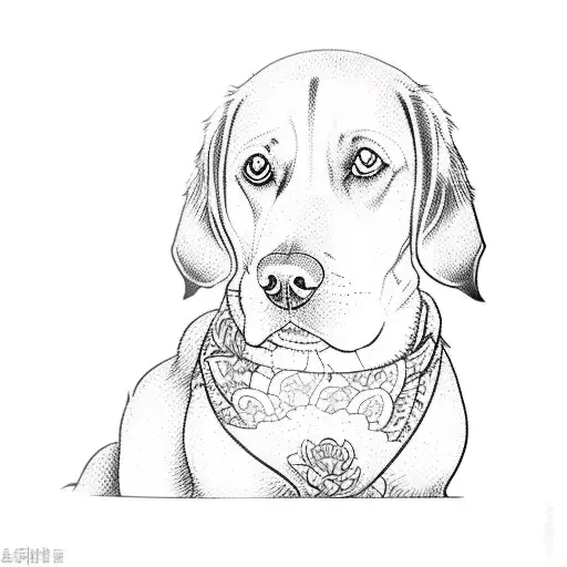 A Dog Wearing An Orange Bandana