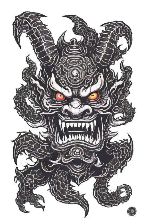 Lovecraftian Demonic Oni Mask Horror