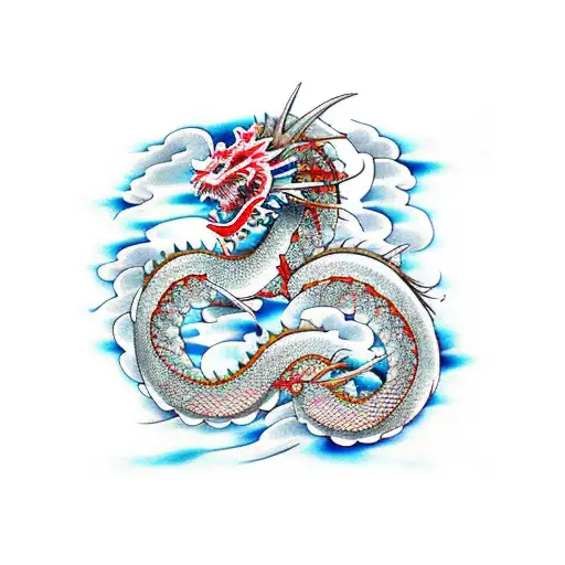 Japanese Dragon Dark Flowers