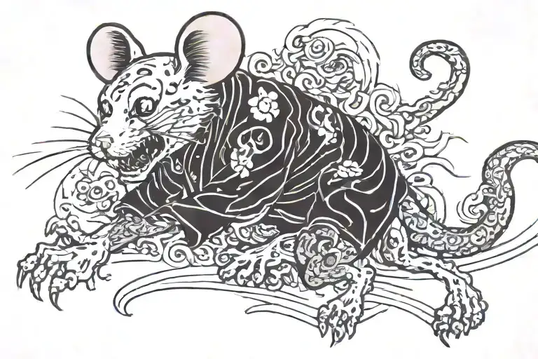 Zombie Mouse Chasing An Alive Cat