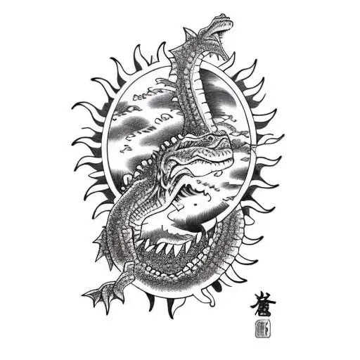 Crocodile Eats The Sun