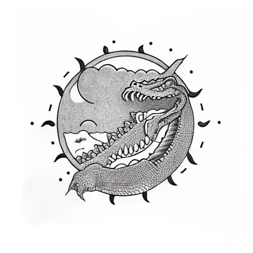 Crocodile Eats The Sun