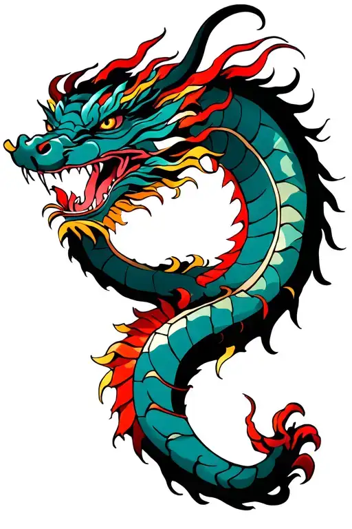 Japanese Traditional Dragon Back