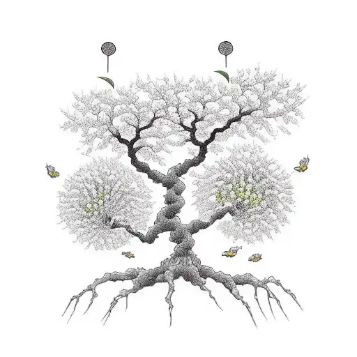 Tree Of Life Simple With Flowers