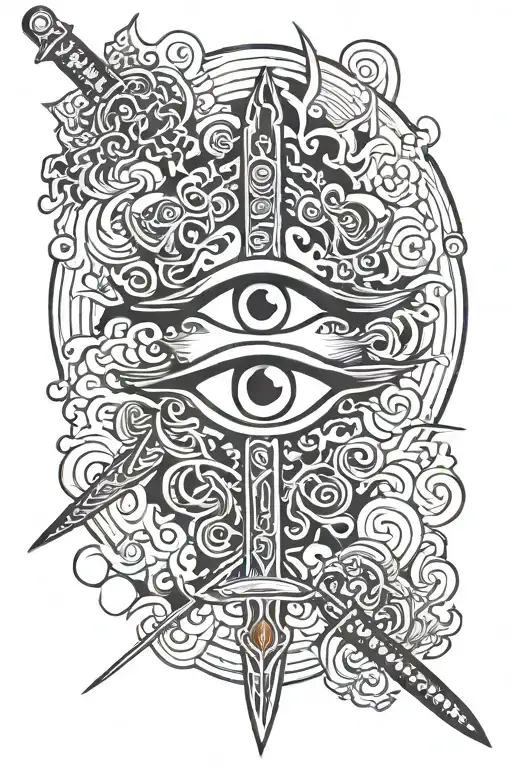 Sword Through An Eye Symbol Integrated