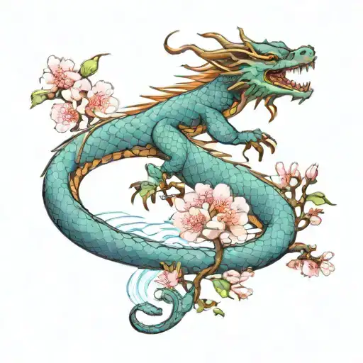 Water Dragon Cherry Blossoms Tree