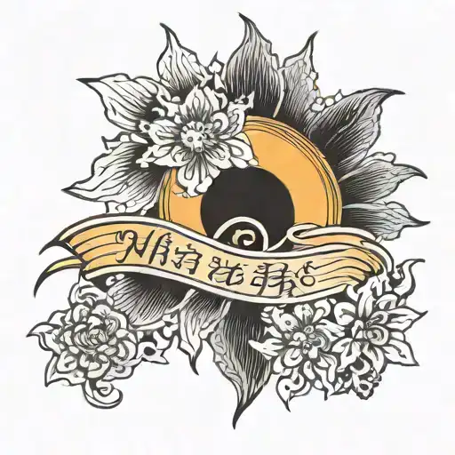 Flower And Sun With Text Nhat Anh And Nhat Phuong