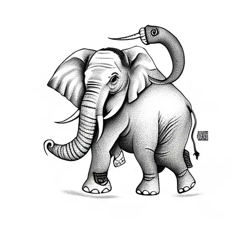 Elephant Holding A Jack O Lantern