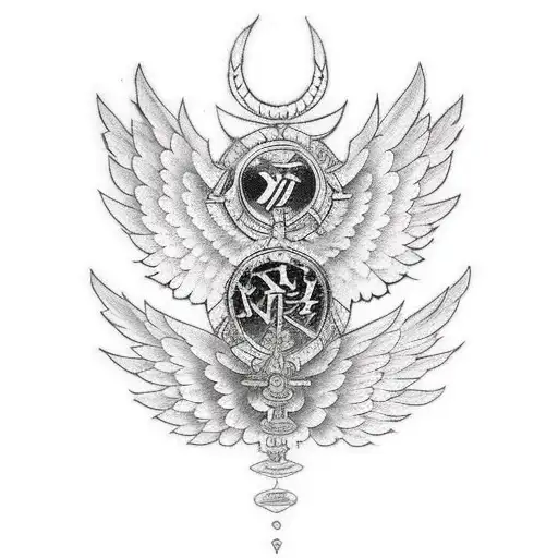 Angel Wings With Roman Numerals