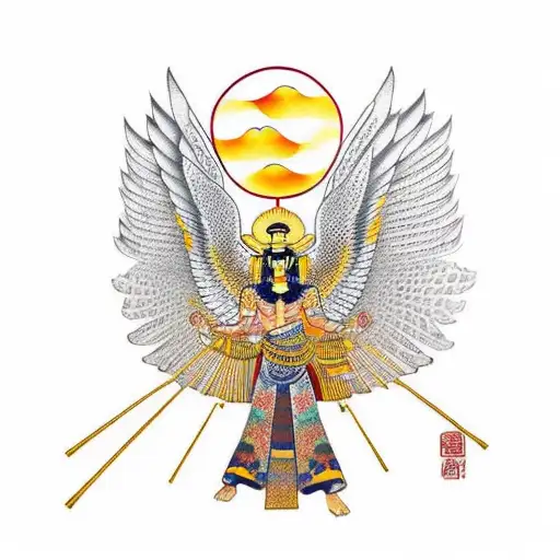 Golden Hawk With Sun Egypt