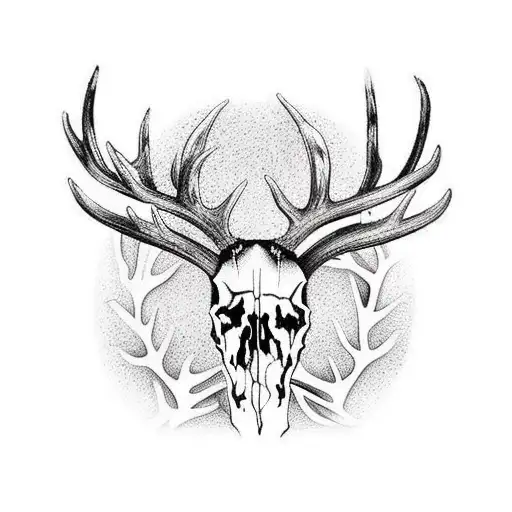 Deer Skull With Antlers