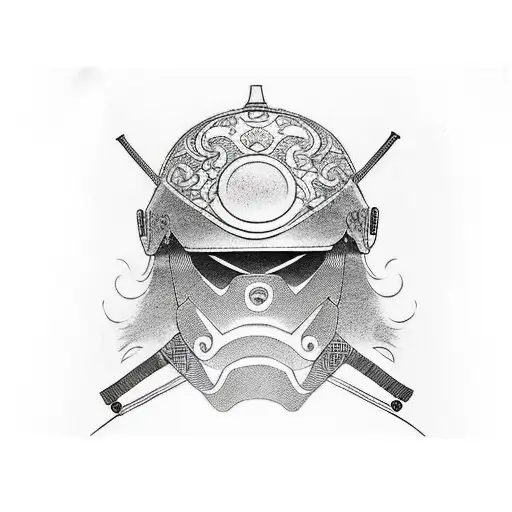 Moto Helmet Japanese Samurai