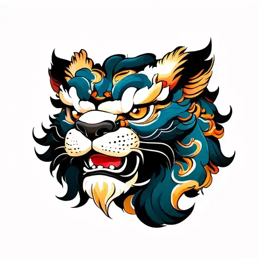 Chinese Guardian Lion Head