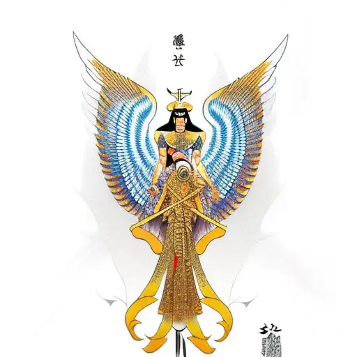 Golden Hawk Sun Egypt Angel Demon