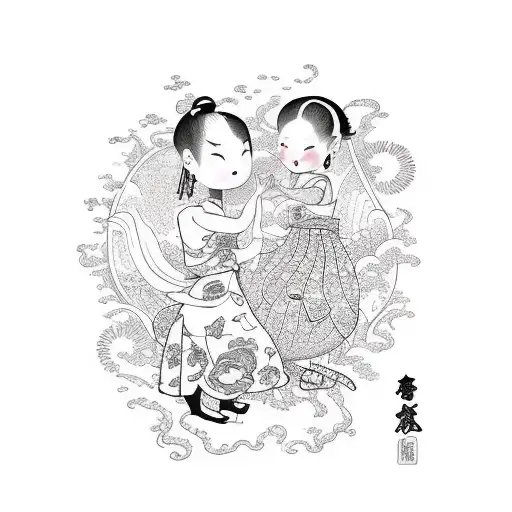 A Whimsical Illustration Of You And Your Daughter Playing Together In A Magical Garden