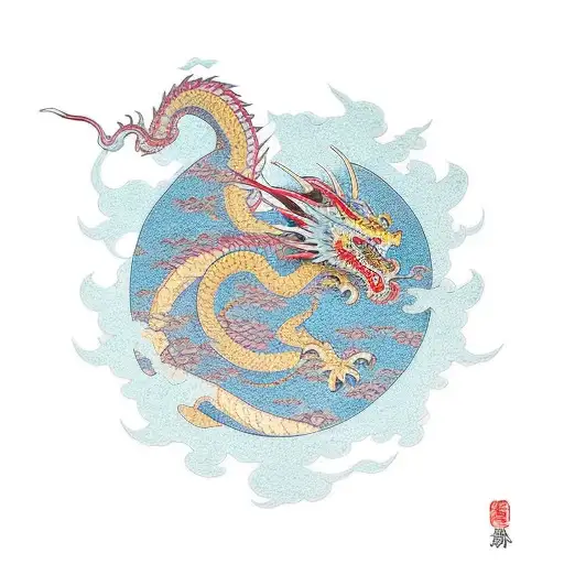 Dragon Flying Through Sakuras