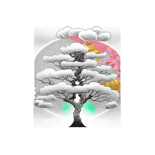 Japanese Inspired Family Tree With Stoic Quote
