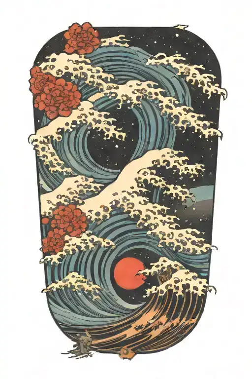 Tsnumani Wave Against The Night Sky