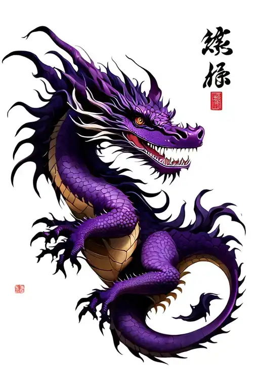 Realistic Purple Dragon