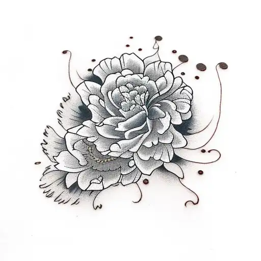 Black And Brown Dog With Flower