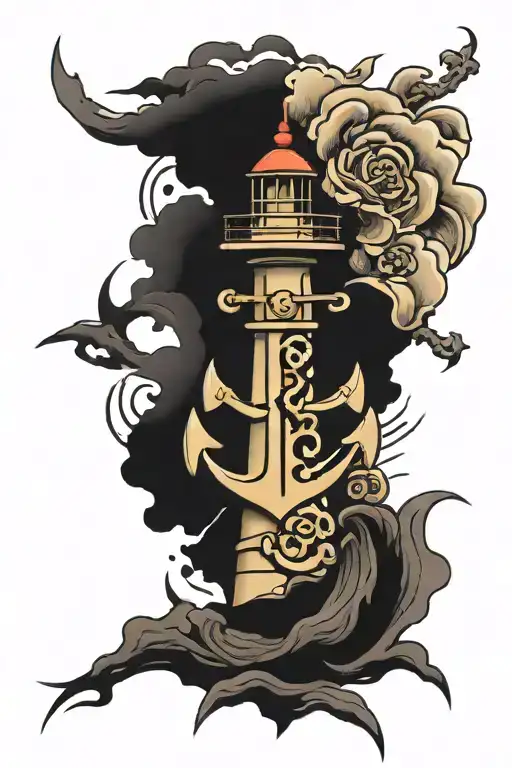 Lighthouse And Anchor Cross