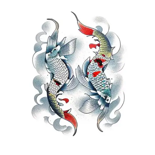 2 Koi Fish For The Shoulder