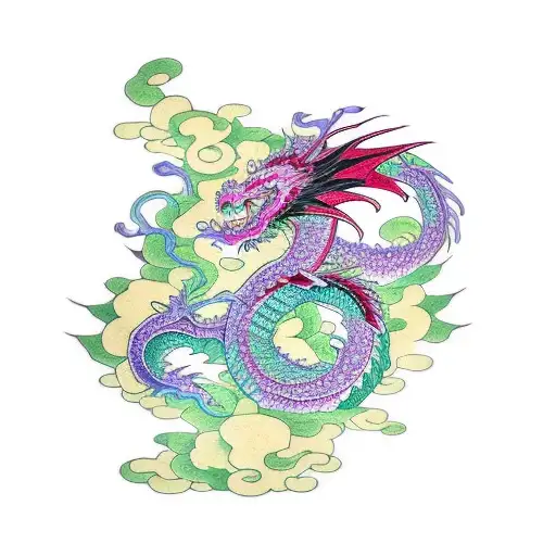 Dragon With Flowers
