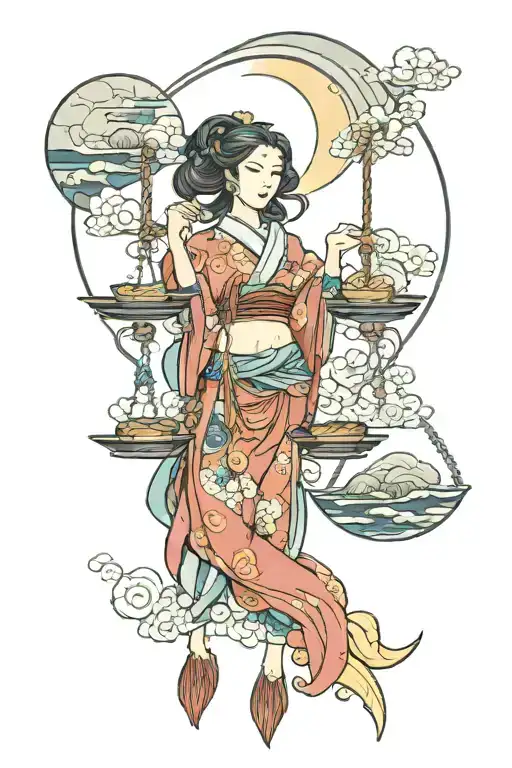 Moon And Libra Scale