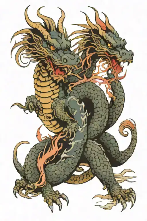 2 Dragon With Rat And Chicken