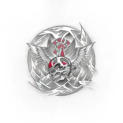 Angle Wings With Circle