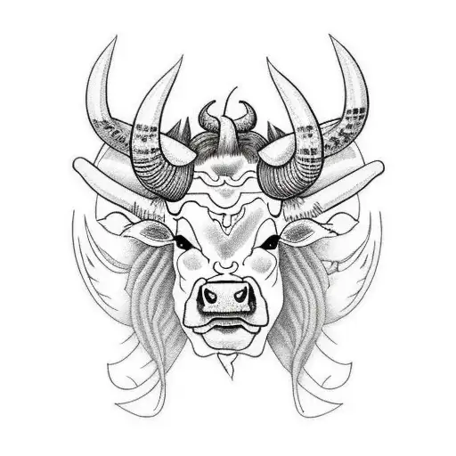 Cow With Devil Horns And Goatee