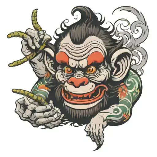 Monkey Clown Smoking Weed