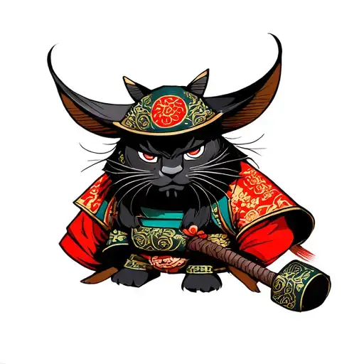 Labubu Dressed As A Samurai