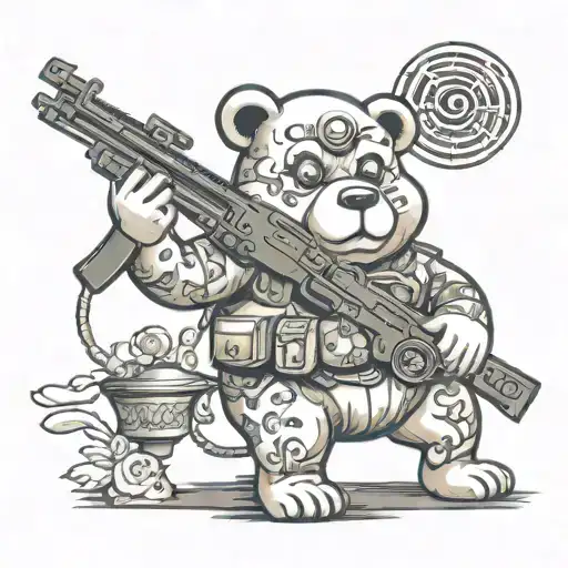 Radio Operator Carebear With Machine Gun Morphing