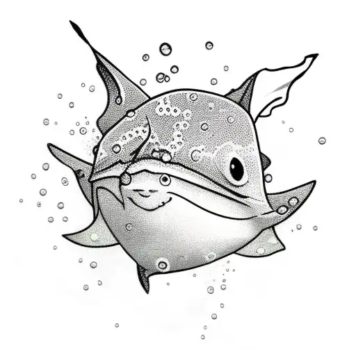 Cute Stingray With Bubbles Saying Color