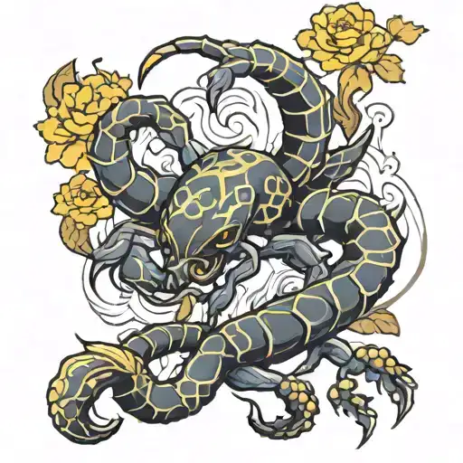 Scorpion And Pair Of Dice Rolling