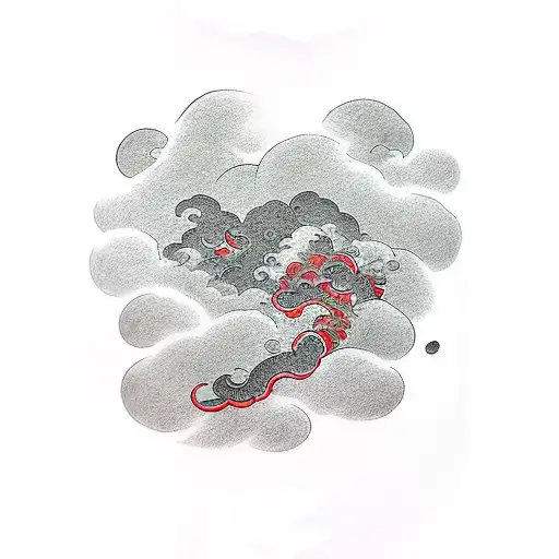 Cloud With Pillars Half Sleeve