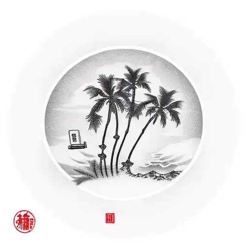 Radio With Palm Tree