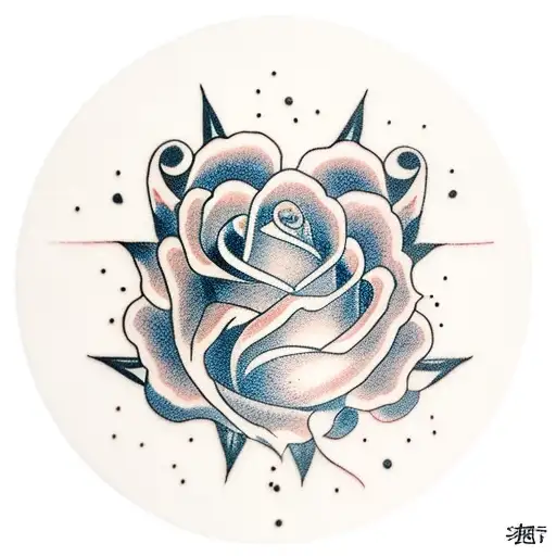 Half Moon With A Rose Inside