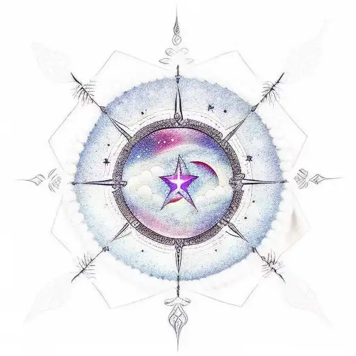 A Celestial-themed Tattoo Featuring Angelina's Name In Elegant Script Surrounded By Stars And Moons