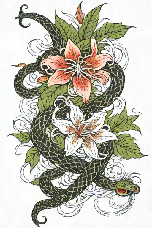 Spider Lily And Snakes