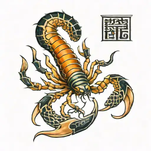 Scorpion Tail With Roman Numerals Inside