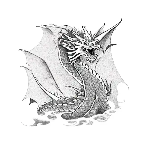 A Dragon Emerging From The Waves Of Ibiza's Coastline