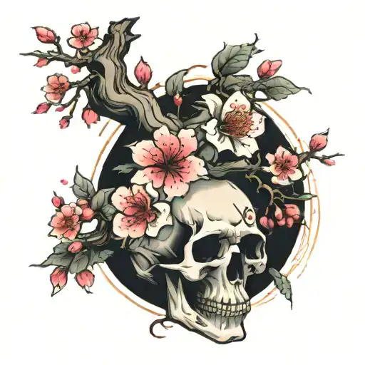 Sakura Tree With Skulls
