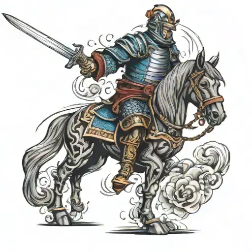 European Knight Holding Sword