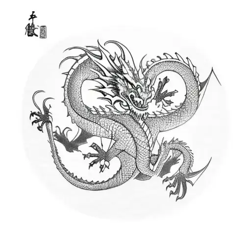 Dragon Wrapped Around A Tower