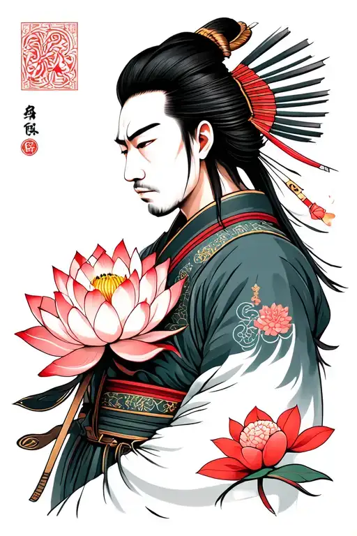 Samurai With Lotus