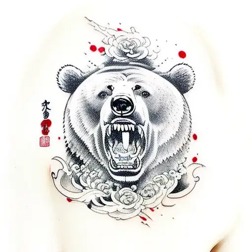 Bear With Bloody Grin And Claws